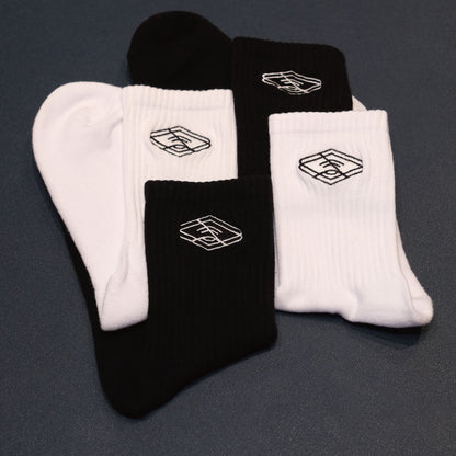 白－刺繡毛巾底襪