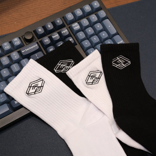 黑－刺繡毛巾底襪